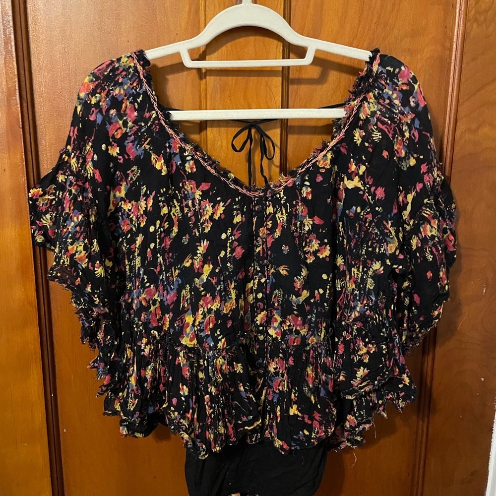 Free People floral crop top